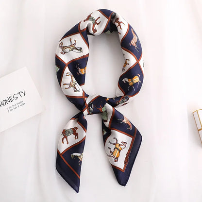 Luxury Silk Satin Headscarf for Women with Plaid Print - Smarsty