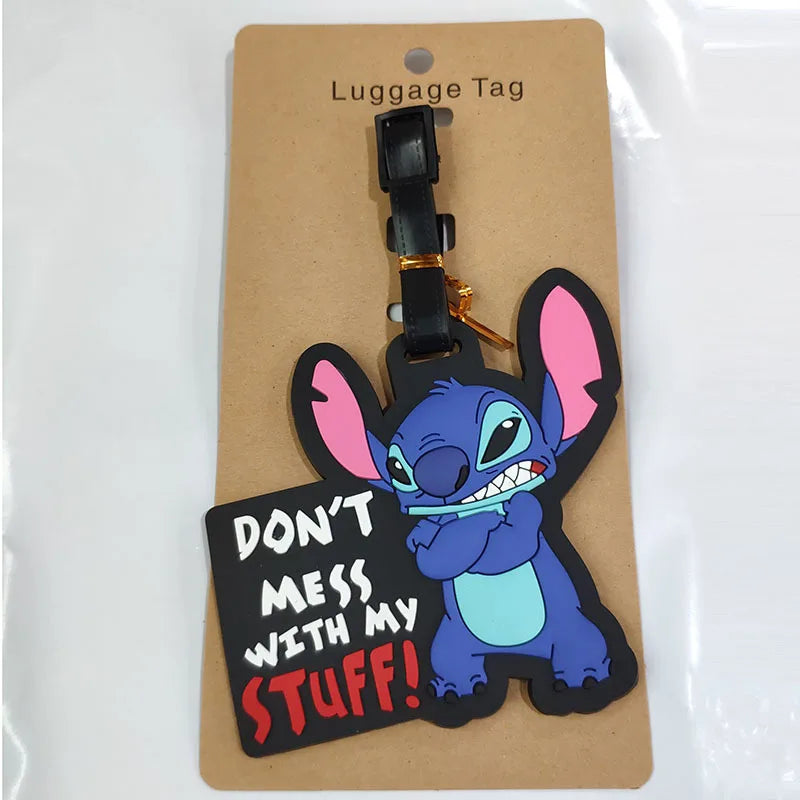 Disney Anime Cute Stitch Luggage Tag Suitcase ID Addres Holder Baggage Boarding Tags Portable Label - Smarsty