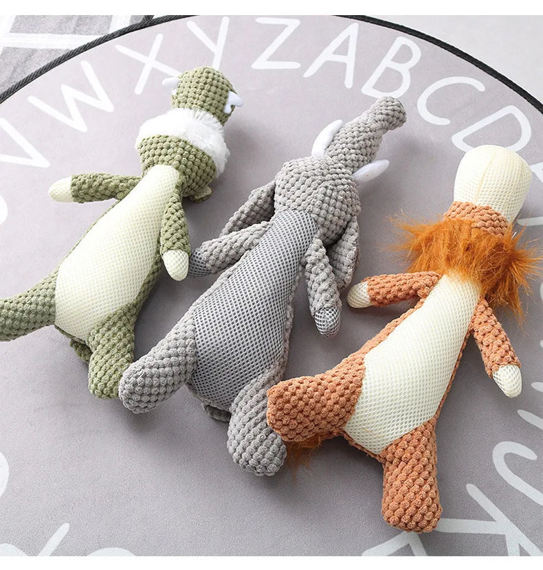 Plush Cartoon Puppy Dog Squeaky Chew Toy for Small Dogs - Smarsty