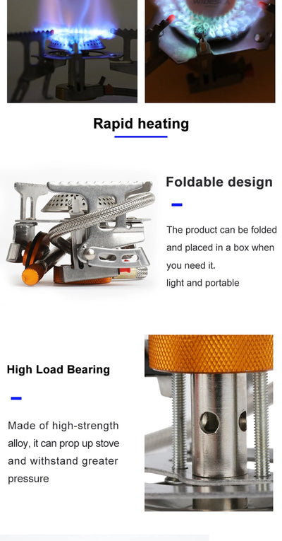 Widesea Camping Gas Stove Outdoor Tourist Burner Strong Fire Heater Tourism Cooker Survival Furnace Supplies Equipment Picnic by Smarsty