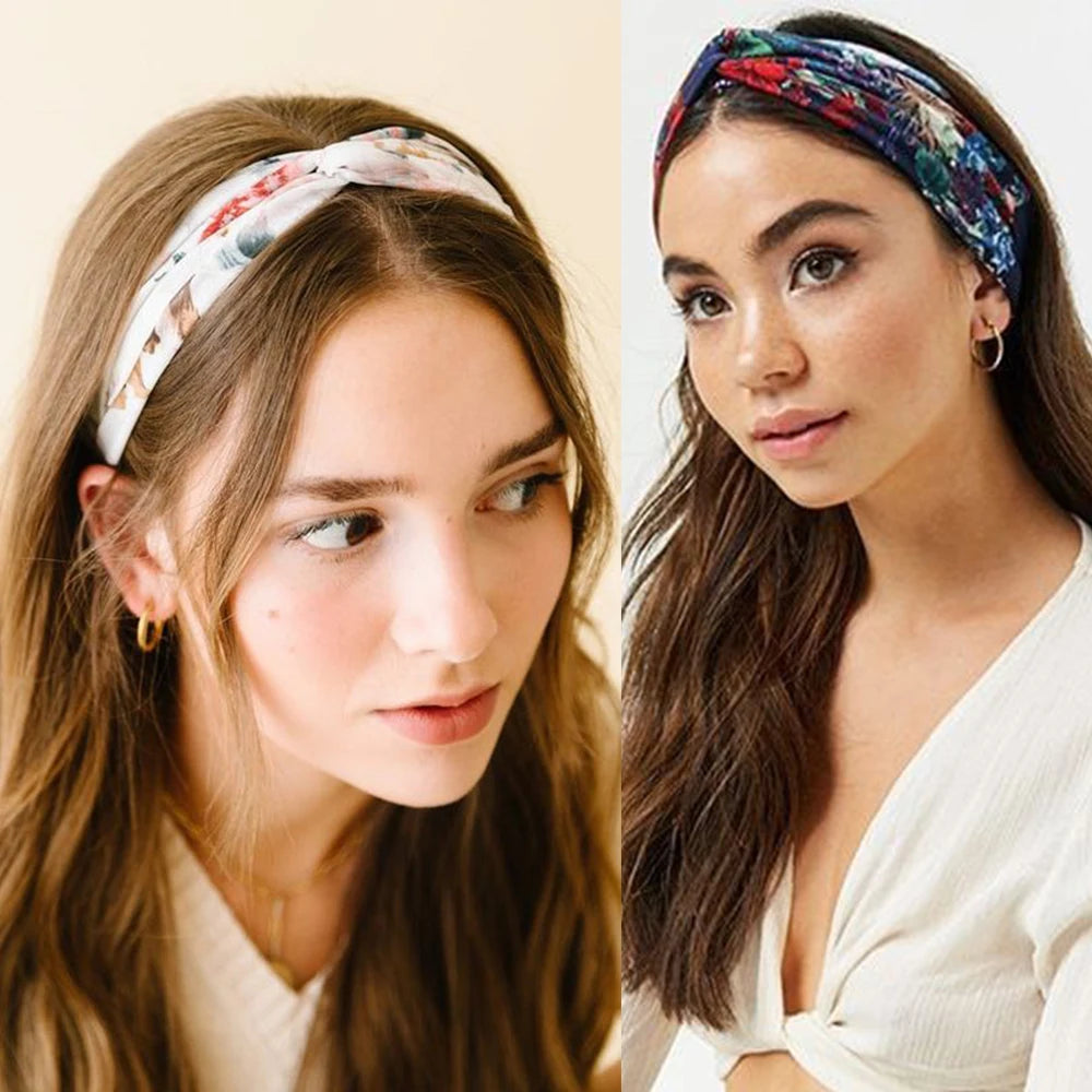 Bohemian Print Cashmere Headbands For Women Vintage Comfort - Smarsty