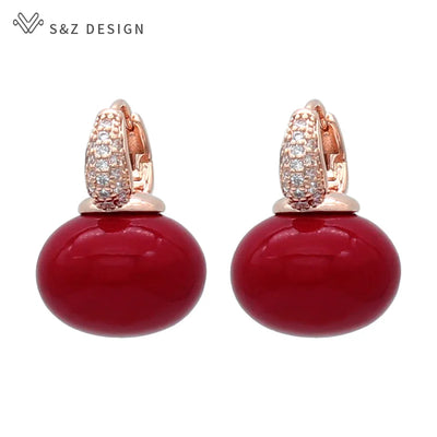 Fashion Pearl Dangle Earrings for Women with Cubic Zirconia - Smarsty