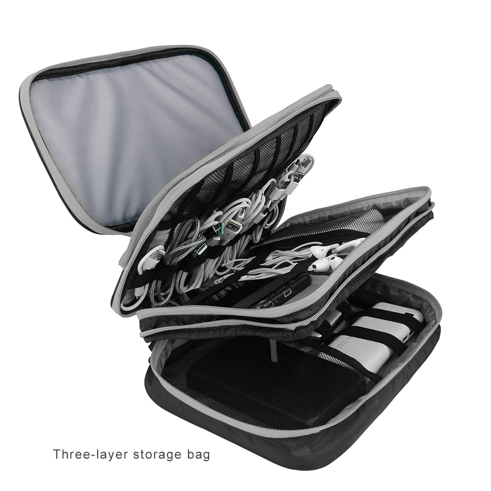 Multi Layer Electronic Accessories Organizer for Travel - Smarsty