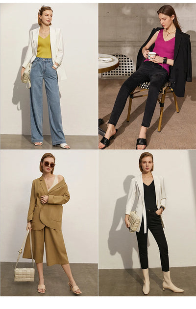 Amii Minimalism Summer New Women's Camisole Tops Office Lady Solid V-neck Sexy Slim Vest Girls Tank Streetwear Tops 12321058 - Smarsty