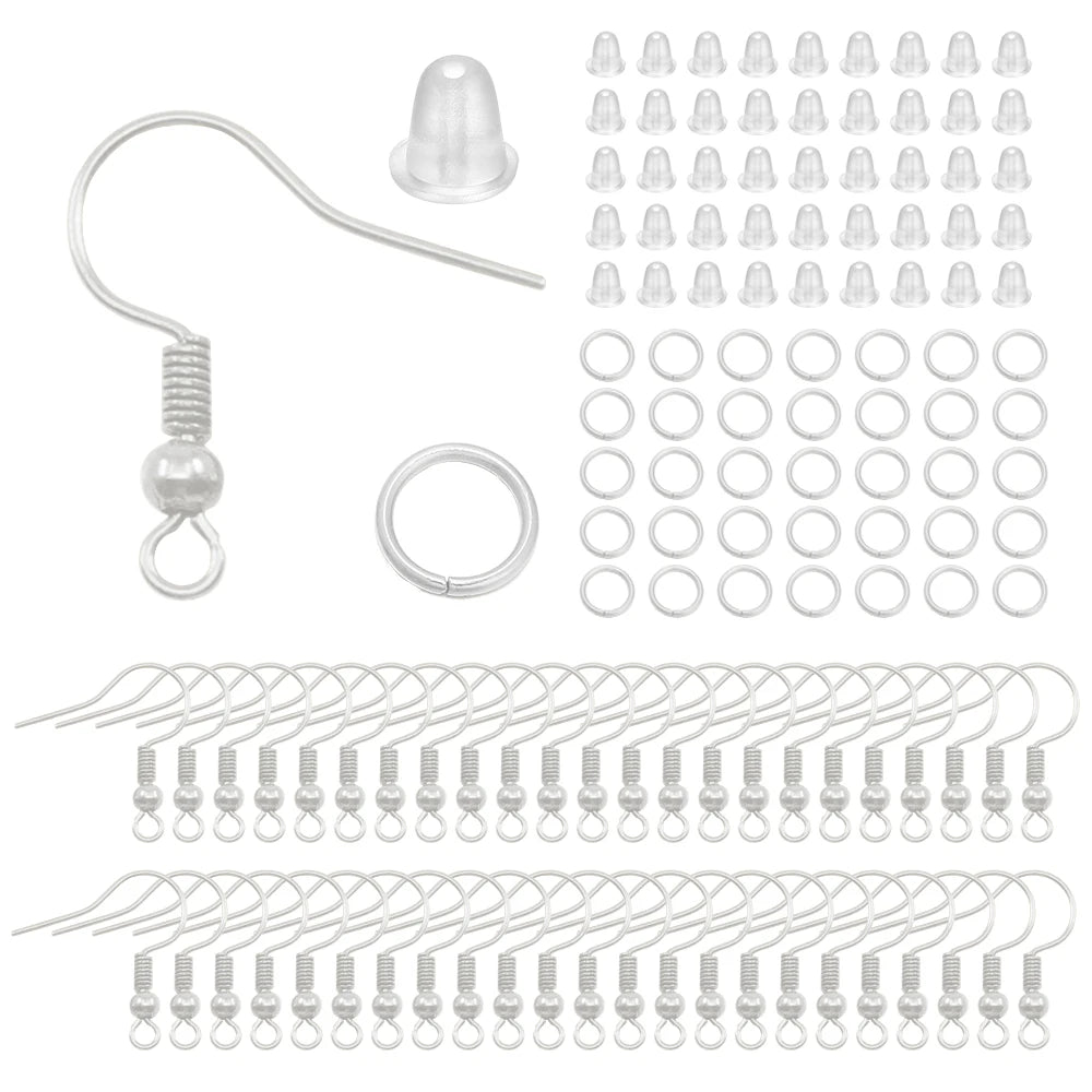300Pc Hypoallergenic Earring Hooks Mix Color DIY Kit - Smarsty