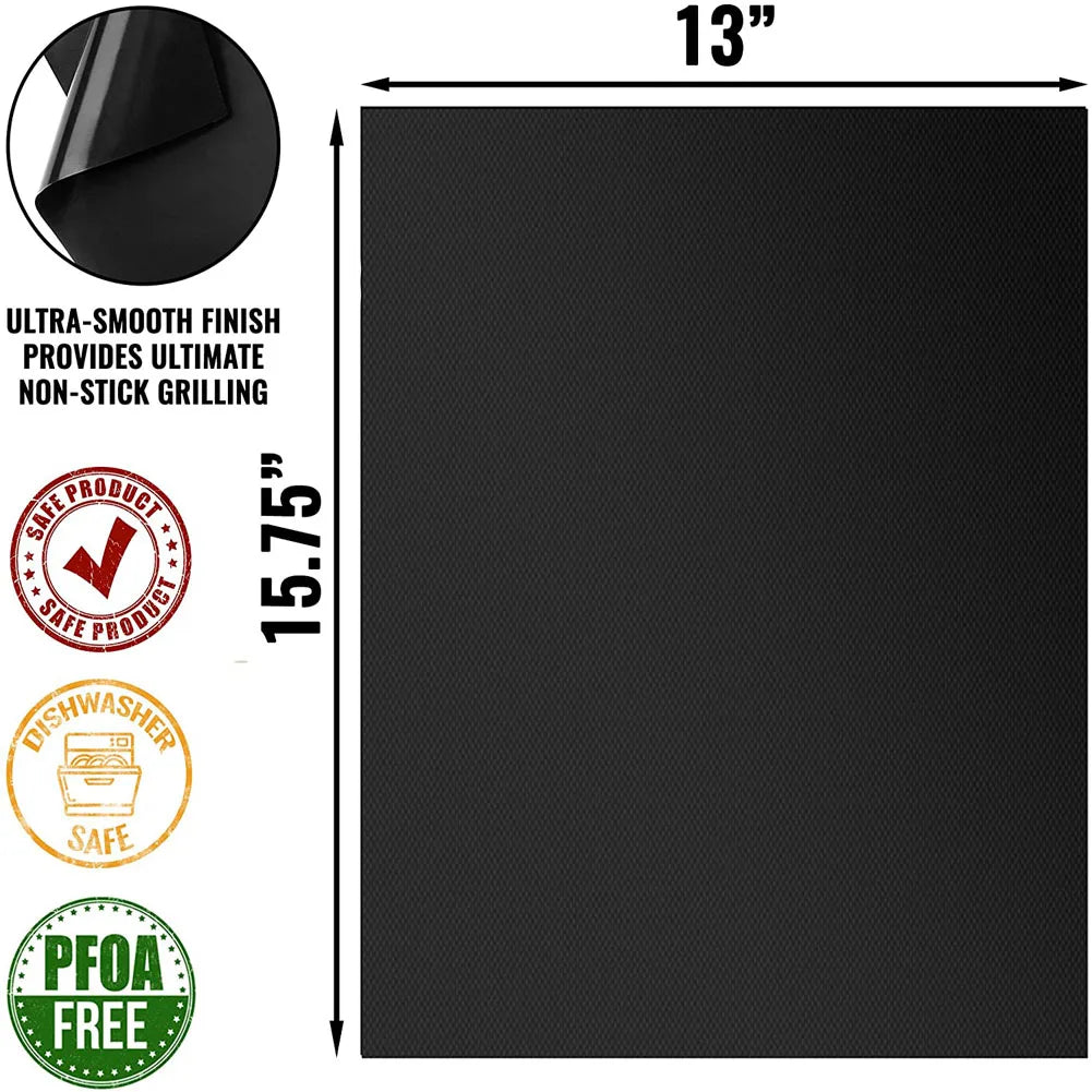 Non-Stick BBQ Grill Mat Heat Resistant Reusable Accessory - Smarsty