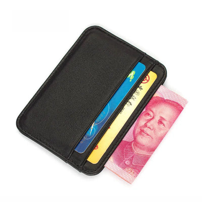 New Slim 100% Sheepskin Genuine Leather Men's Wallet Male Thin Mini ID Credit Card Holder Small Cardholder Purse For Man - Smarsty