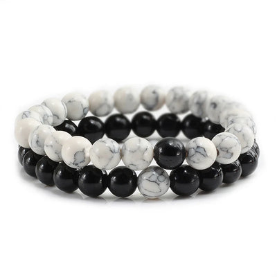 Couples Distance Lava Stone Yoga Bracelets Set - Smarsty