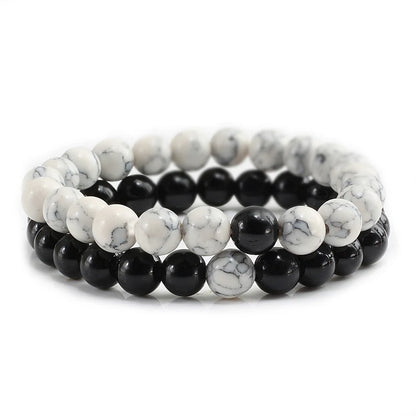 Couples Distance Lava Stone Yoga Bracelets Set - Smarsty