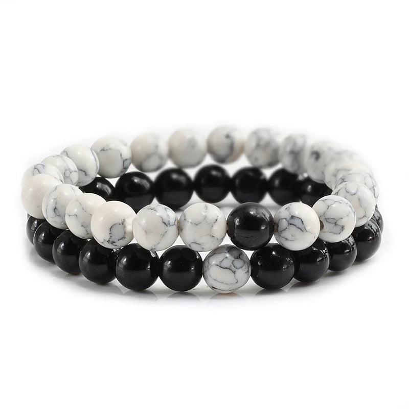 Couples Distance Lava Stone Yoga Bracelets Set - Smarsty