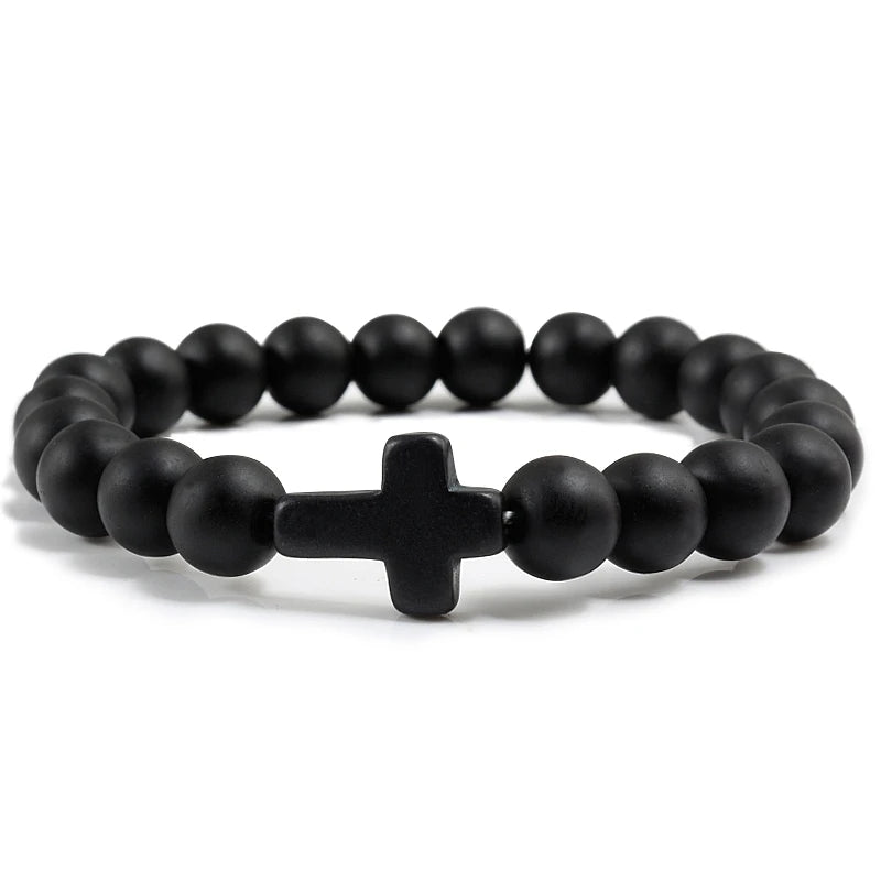 Fashion Jesus Cross Natural Stone Bracelets for Yoga - Smarsty