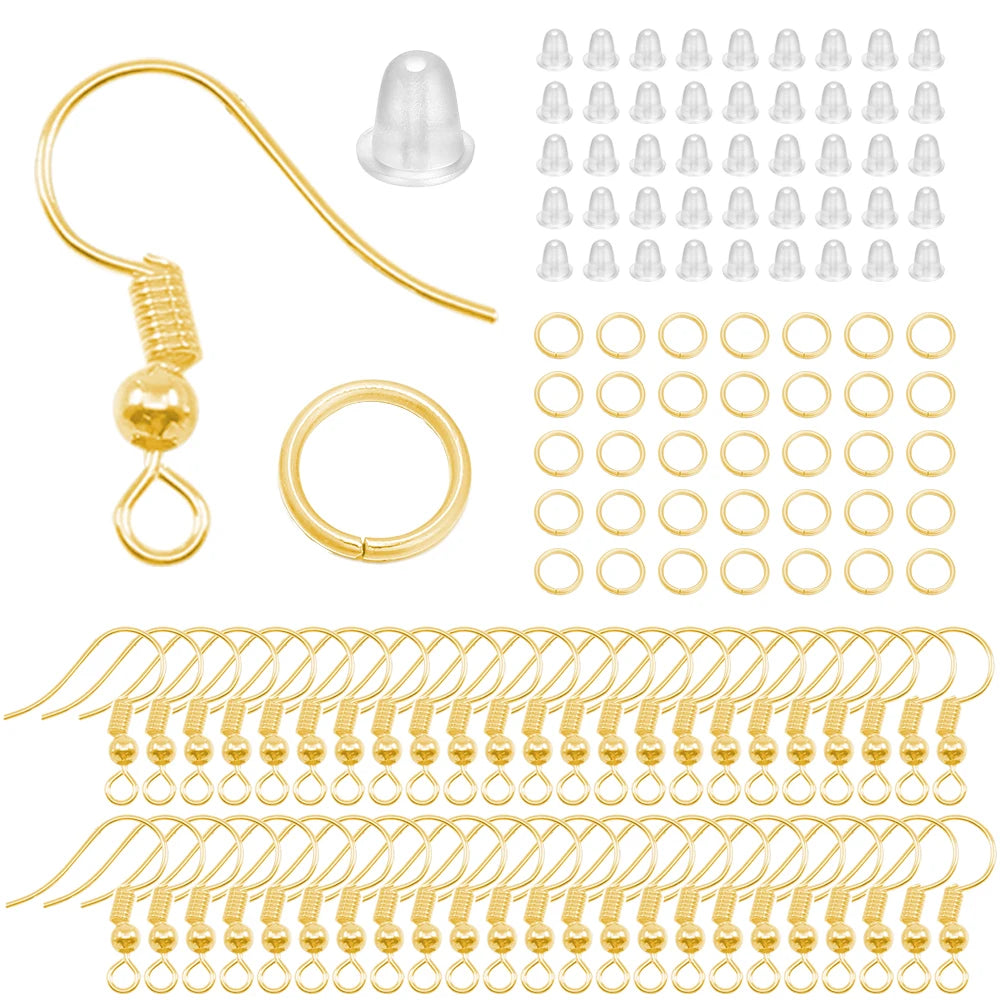 300Pc Hypoallergenic Earring Hooks Mix Color DIY Kit - Smarsty