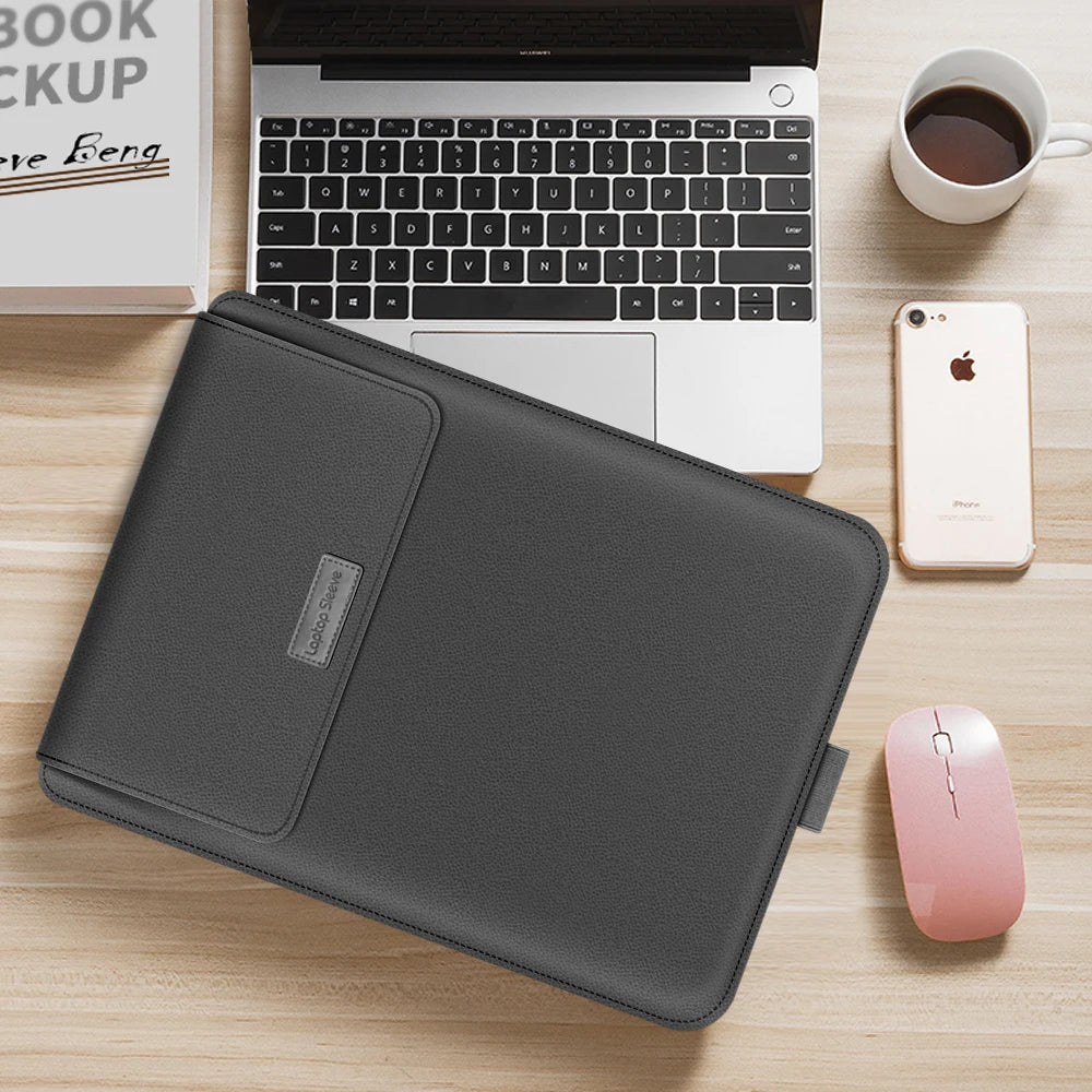 PU Laptop Sleeve With Stand Cover For MacBook Pro Air