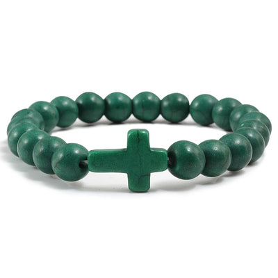 Fashion Jesus Cross Natural Stone Bracelets for Yoga - Smarsty