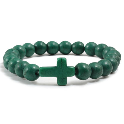 Fashion Jesus Cross Natural Stone Bracelets for Yoga - Smarsty