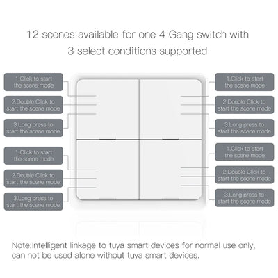 Tuya Smart Wireless Zigbee Wall Light Switch - Smarsty