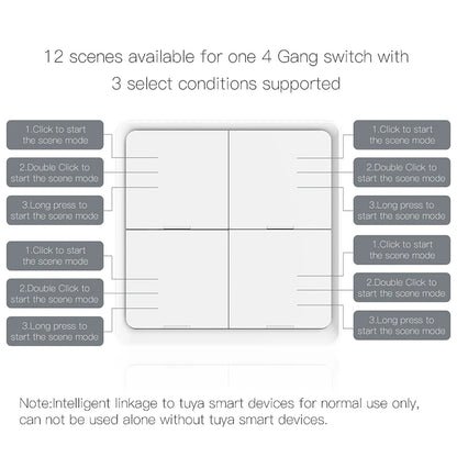 Tuya Smart Wireless Zigbee Wall Light Switch - Smarsty
