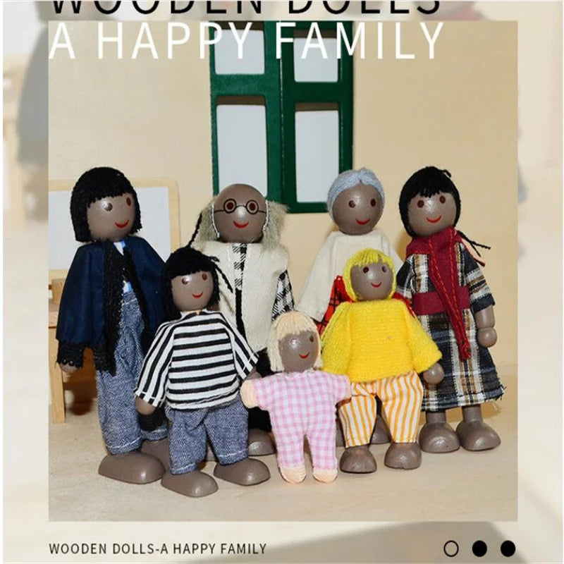 Wooden Dollhouse Furniture Miniature Toy For Dolls Kids Children House Play Toy Mini Furniture Sets Doll Toys Boys Girls Gifts