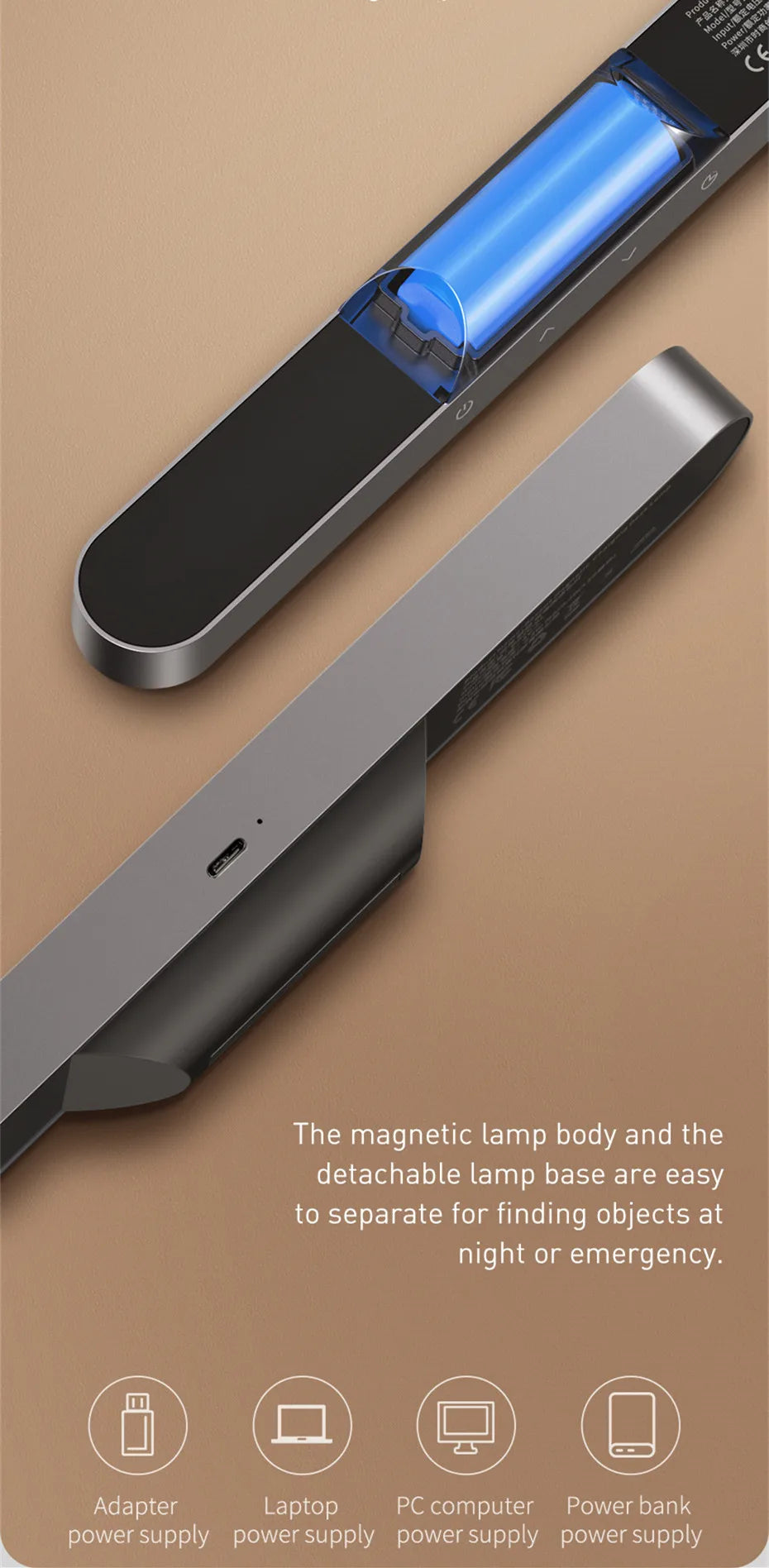 Baseus Rechargeable LED Table Lamp With Stepless Dimming - Smarsty