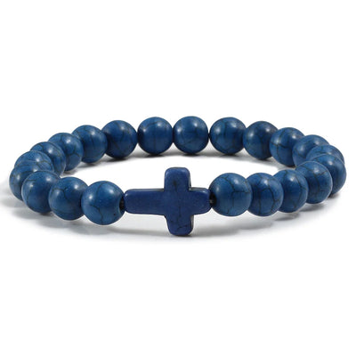 Fashion Jesus Cross Natural Stone Bracelets for Yoga - Smarsty