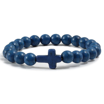 Fashion Jesus Cross Natural Stone Bracelets for Yoga - Smarsty