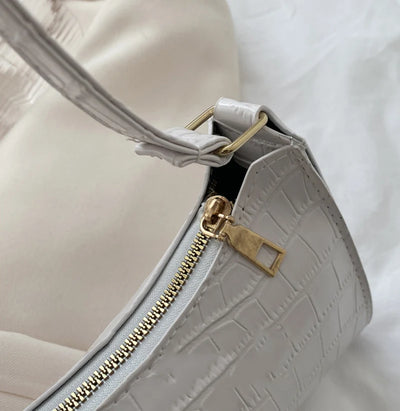 PU Leather Alligator Pattern Women Slim Shoulder Bag Purse - Smarsty