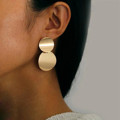 Gold Metal Drop Earrings with Irregular Heart Design for Women - Smarsty