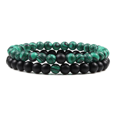 Couples Distance Lava Stone Yoga Bracelets Set - Smarsty