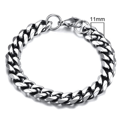 Vnox Men's Stainless Steel Cuban Link Chain Bracelet - Smarsty