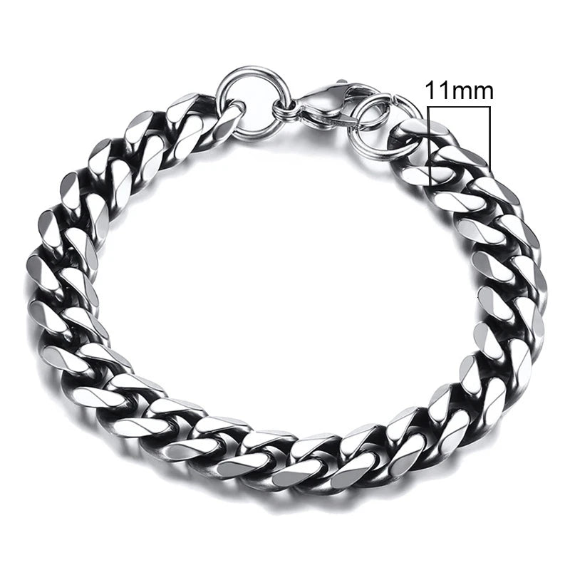 Vnox Men's Stainless Steel Cuban Link Chain Bracelet - Smarsty