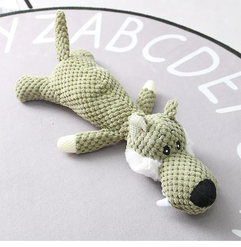 Plush Cartoon Puppy Dog Squeaky Chew Toy for Small Dogs - Smarsty