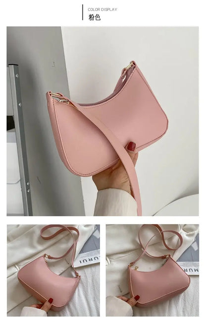Retro PU Leather Shoulder Bag For Women Hobo Style Classic - Smarsty