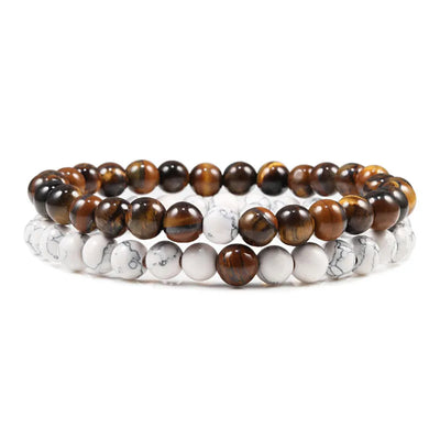 Couples Distance Lava Stone Yoga Bracelets Set - Smarsty