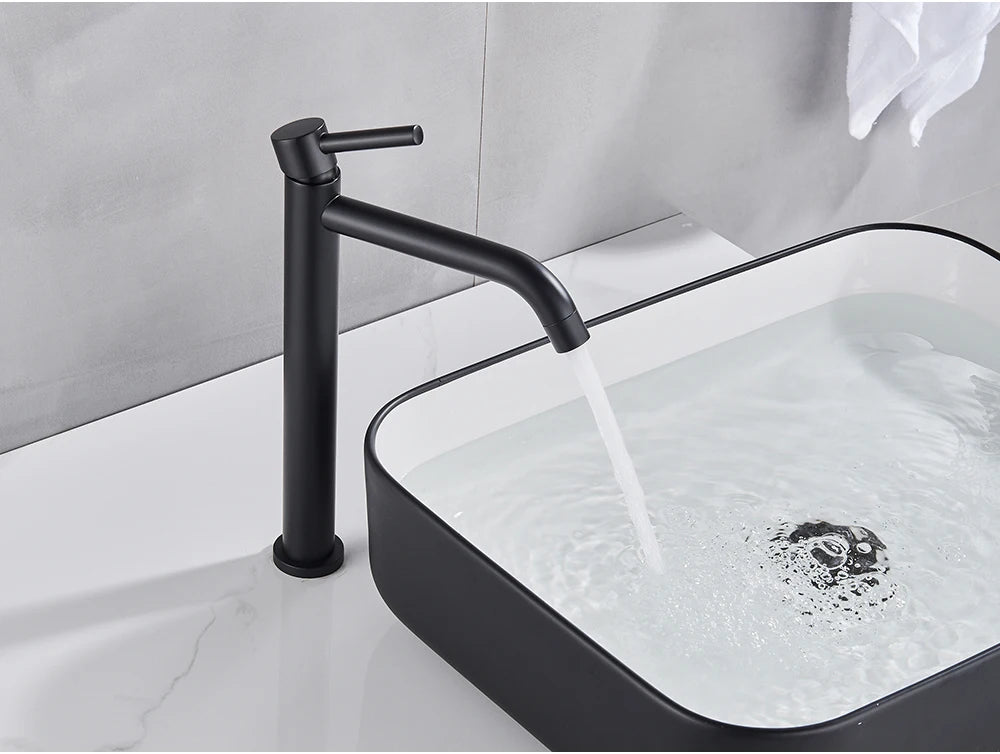 Brushed Gold Bathroom Faucet Hot Cold Water Mixer - Smarsty
