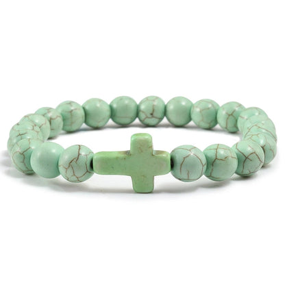 Fashion Jesus Cross Natural Stone Bracelets for Yoga - Smarsty