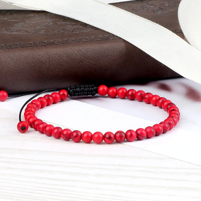 Adjustable Lava Stone Beaded Bracelet for Chakra Healing - Smarsty