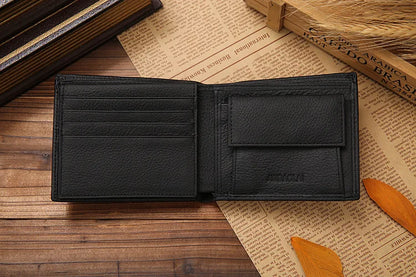 Classic Short Genuine Leather Men Wallets Fashion Coin Pocket Card Holder Men Purse Simple Quality Male Wallets - Smarsty