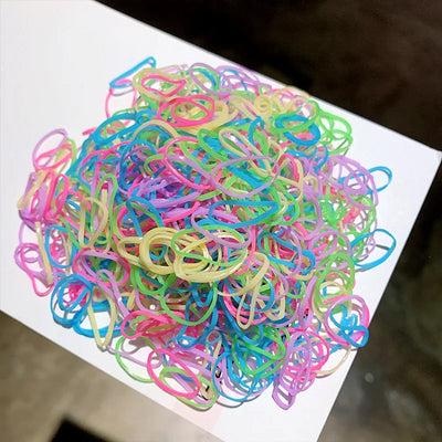 1000 Pack Girls Colorful Small Elastic Hair Bands Disposable - Smarsty