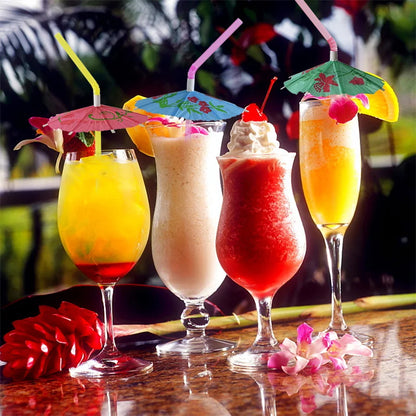 50PCS Hawaiian Party Umbrella Straws for Tropical Celebrations - Smarsty