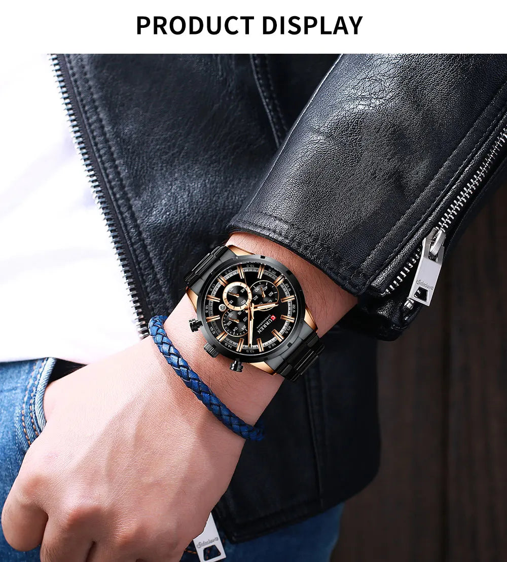 Curren Men's Waterproof Business Watch with Blue Dial - Smarsty