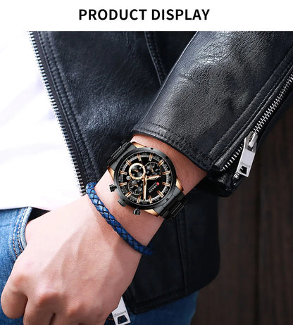 Curren Men's Waterproof Business Watch with Blue Dial - Smarsty