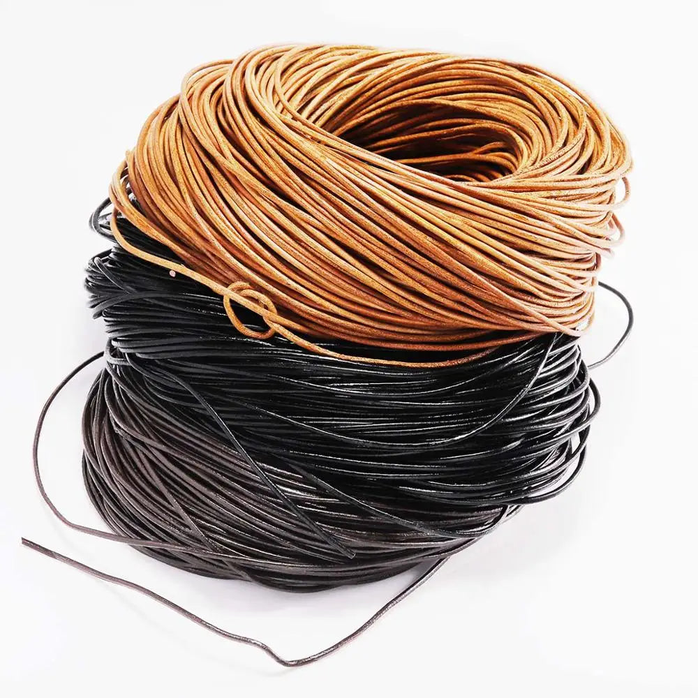Genuine Cow Leather Round Cord Durable Bracelet String - Smarsty
