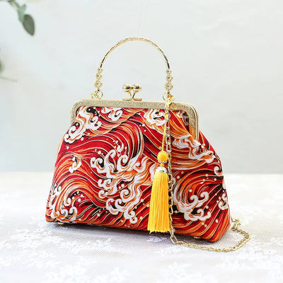 Vintage Fringe Shoulder Bag With Chain Crossbody Small - Smarsty