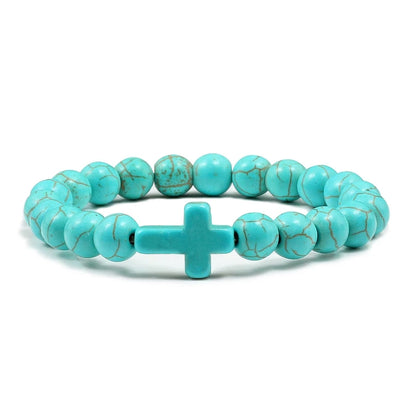 Fashion Jesus Cross Natural Stone Bracelets for Yoga - Smarsty