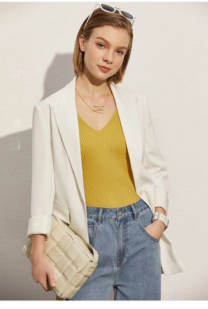 Amii Minimalism Summer New Women's Camisole Tops Office Lady Solid V-neck Sexy Slim Vest Girls Tank Streetwear Tops 12321058