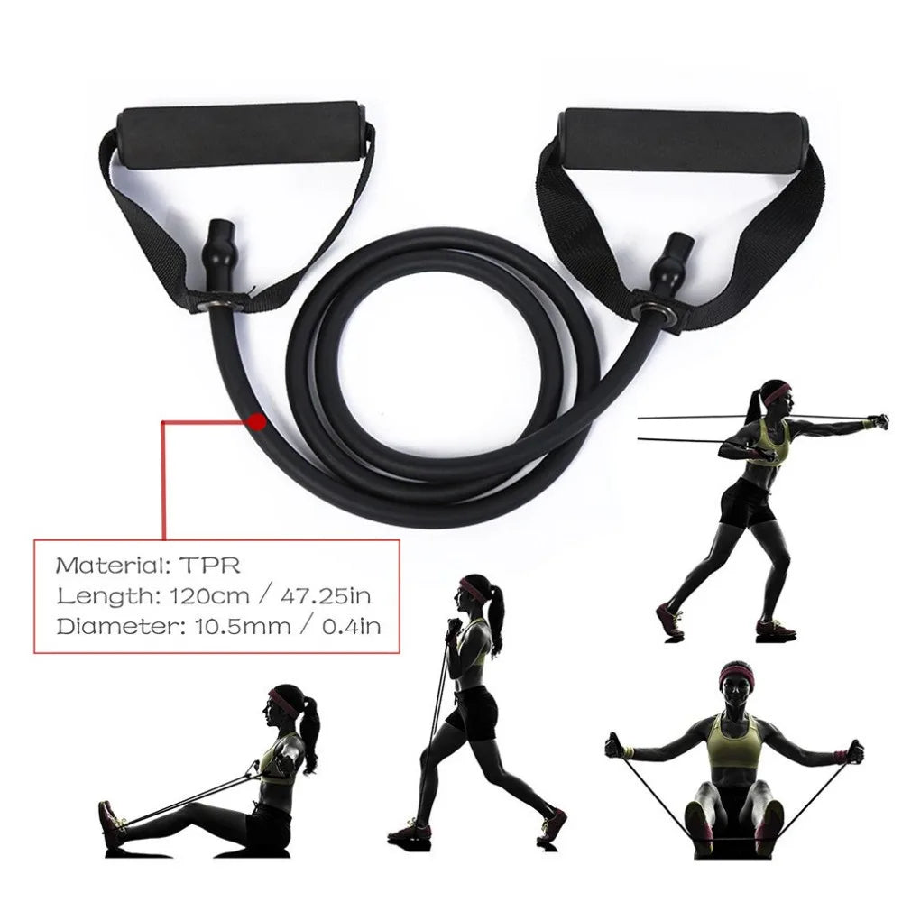 5 Levels  Elastic Band With Handles Yoga Pull Rope Elastic Gym Fitness Exercise Tube Band For Home Workouts Strength Training