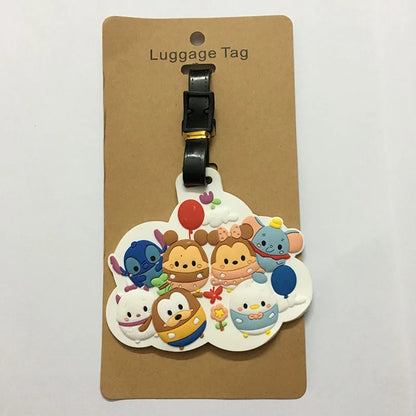 Cute Mickey and Minne Luggage Travel Accessories Tag Silica Gel Suitcase ID Addres Holder Baggage Boarding Tag Portable Label - Smarsty