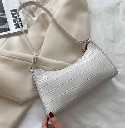 PU Leather Alligator Pattern Women Slim Shoulder Bag Purse - Smarsty