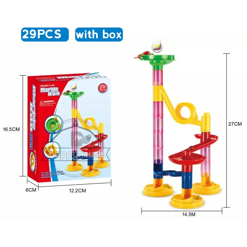 Marble Run Race Track Building Blocks Kids 3D Maze Ball Roll Toy DIY Marble Run Race Coaster Set 80/105/109/133pc Christmas Gift - Smarsty