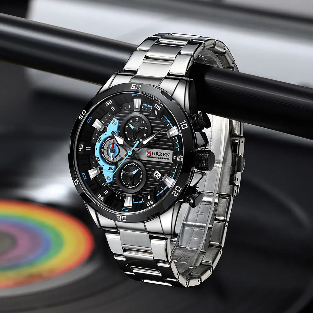 Curren Stainless Steel Men's Watch with Luminous Dial - Smarsty